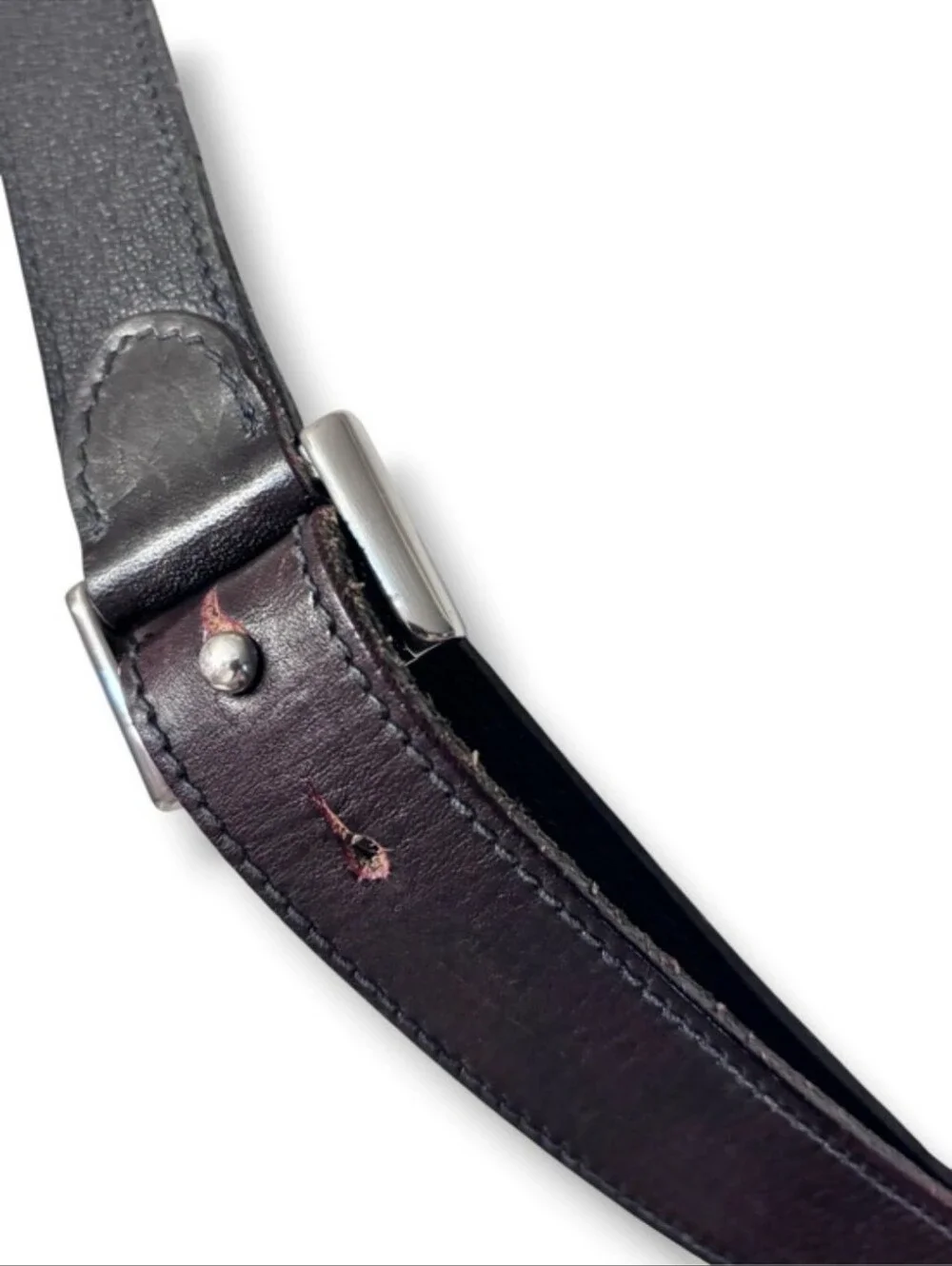 GIANNI VERSACE Dark Brown Minimalist Stud Belt Size 40 VINTAGE 90sVINTAGE 1990